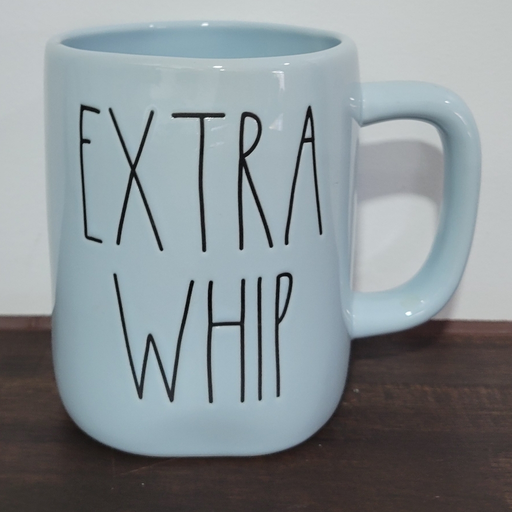 Rae Dunn Sky Blue 'Extra Whip' Mug